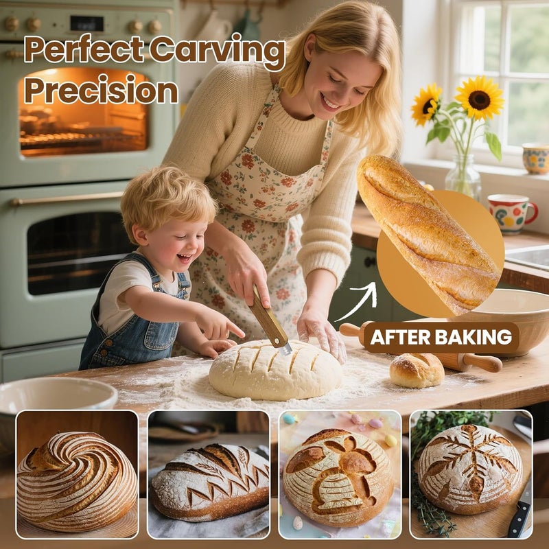 Drcomtruing Bread Lame Dough Scoring Tool, Upgrade Bread Scoring Tool for Sourdough Bread Baking, Sourdough Scoring Tool for Homemade With 10 Razor Blades - Image 2
